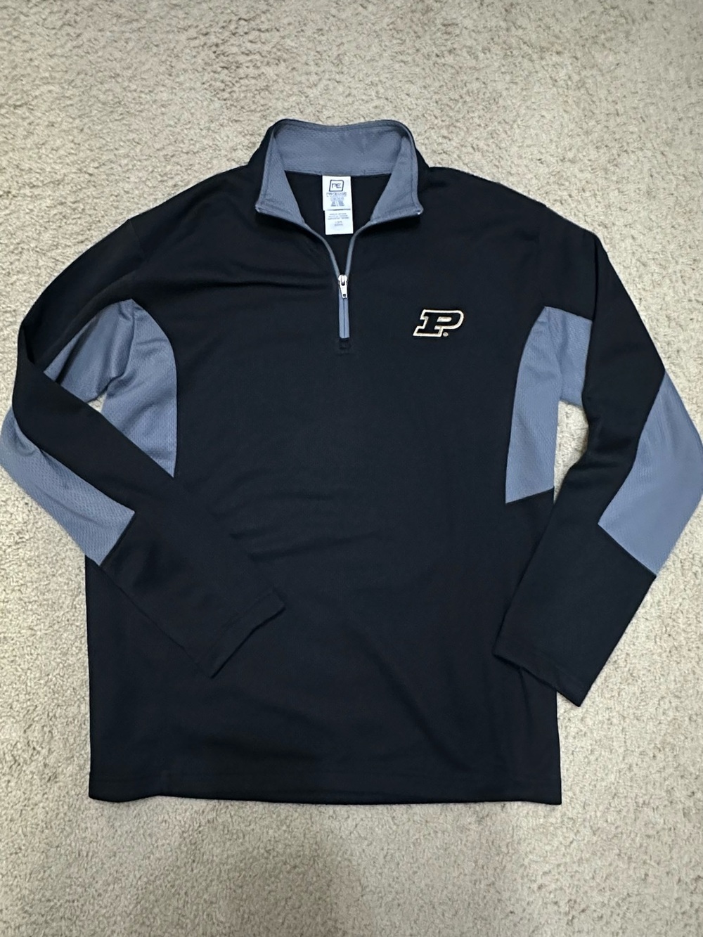 Purdue Pro Edge Black and Gray Quarter-Zip Pullover